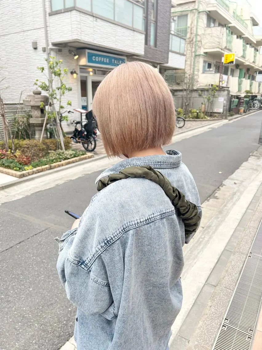 ショート カット ヘアカラー トリートメント 艶髪レイヤー/ ハイトーンKeitaのヘアスタイル