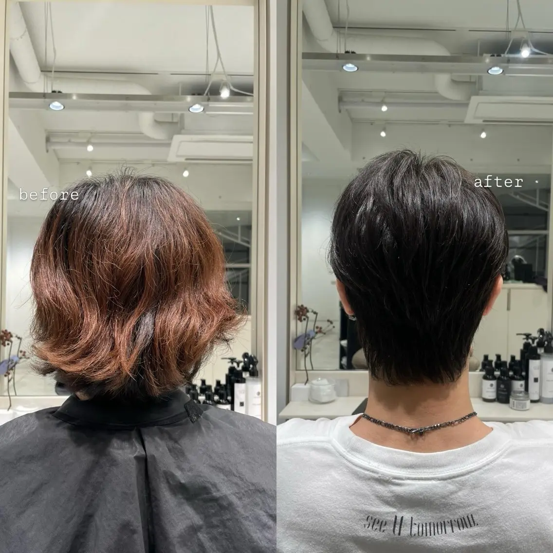 ショート カラー メンズ ブリ—チ🎨パ—マ 🌿表参道ちえ🌿のヘアスタイル