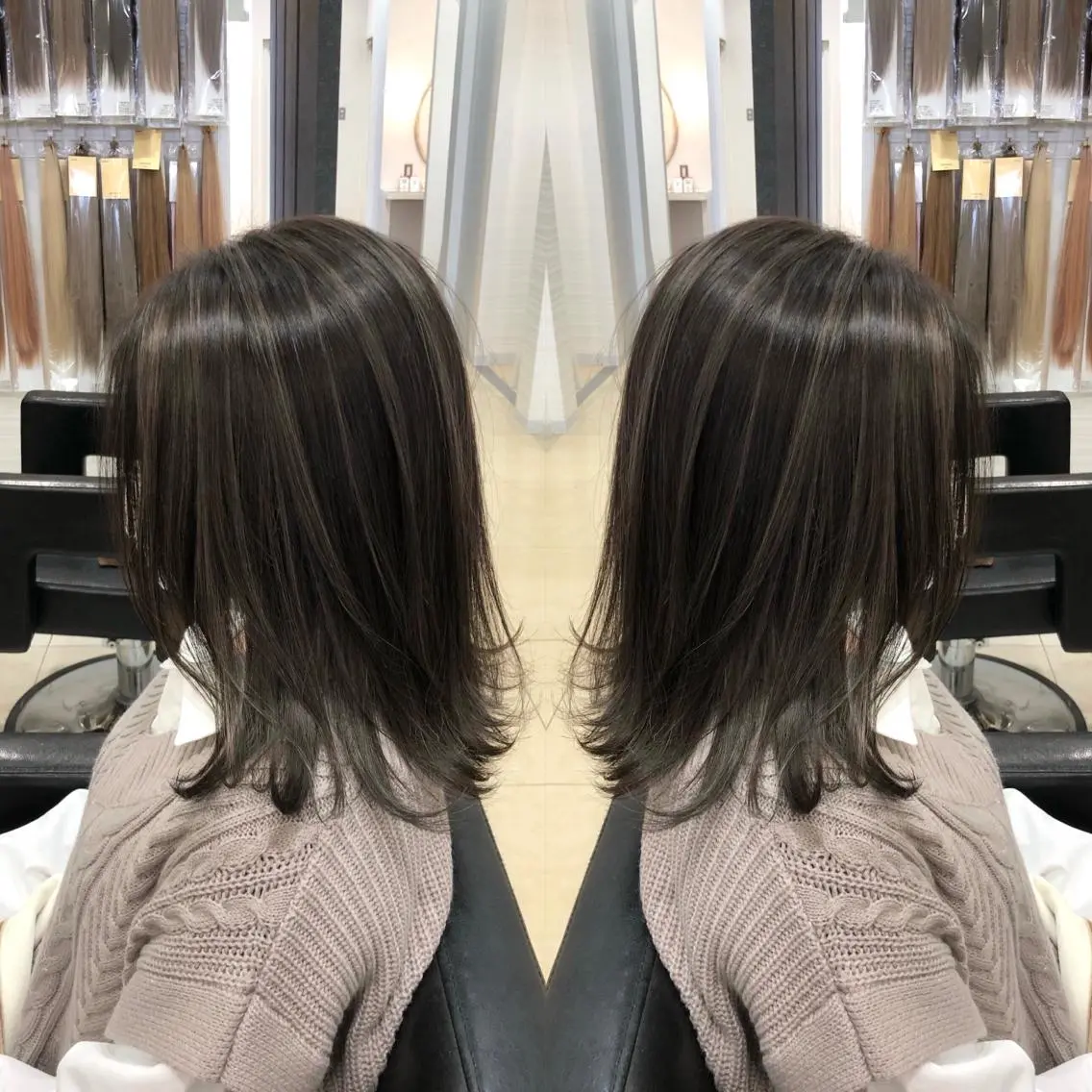 セミロング ハイライト 得能 雅人のヘアスタイル