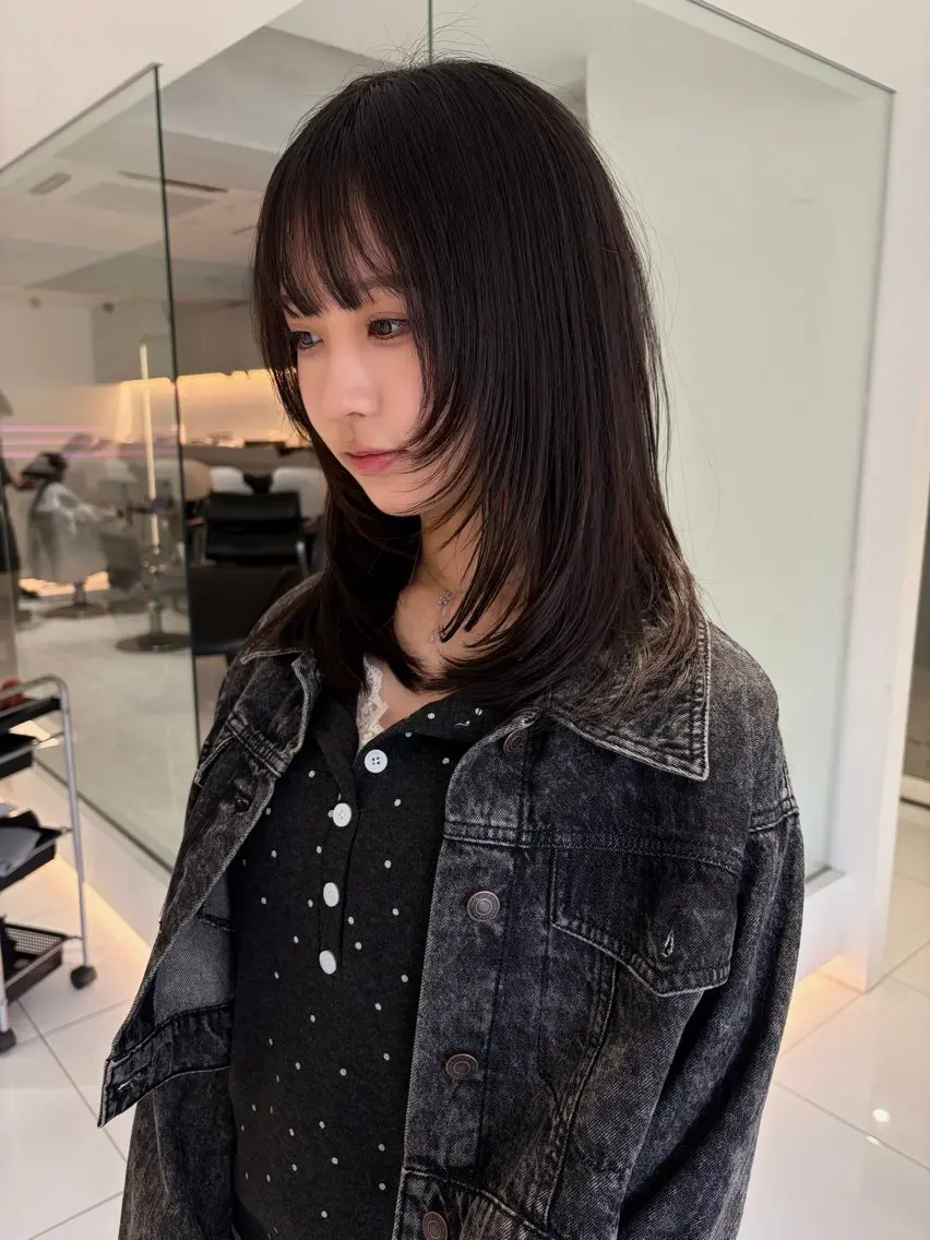 セミロング 顔周りカット レイヤーカット カット ユマ🪽/無料 ショートモデル募集中のヘアスタイル