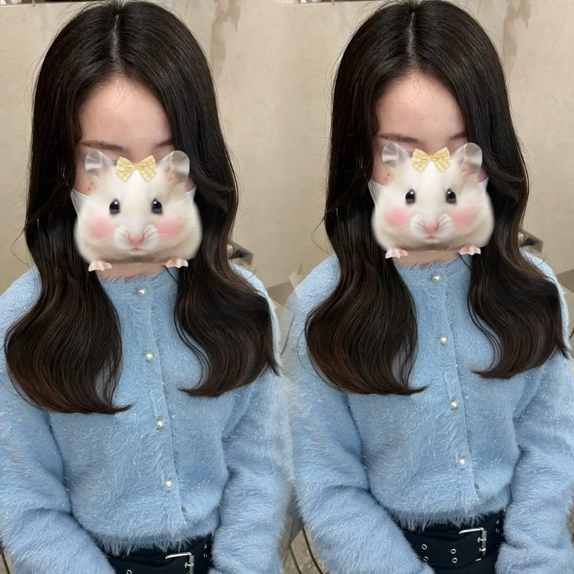 🧁お出かけ前に🧁🥄前髪顔周りカット＋超音波トリートメント＋コテ巻きスタイリング🎀.⋆𝜗𝜚.†⋆の写真