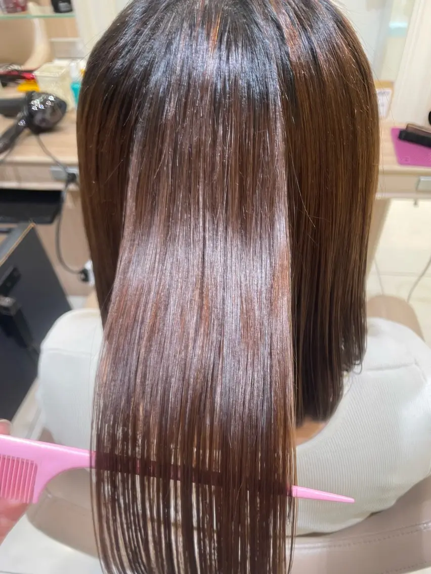 ミディアム パーマ 縮毛矯正 トリートメント 韓国ヘアメイク🎀/ 縮毛矯正✨山本媛香のヘアスタイル
