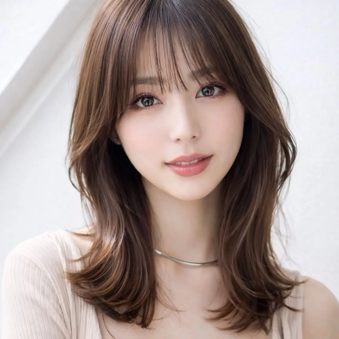 ミディアム カラー カット ヘアカラー トリートメント 店長/骨格診断/美髪 髪質改善/松若　優のヘアスタイル