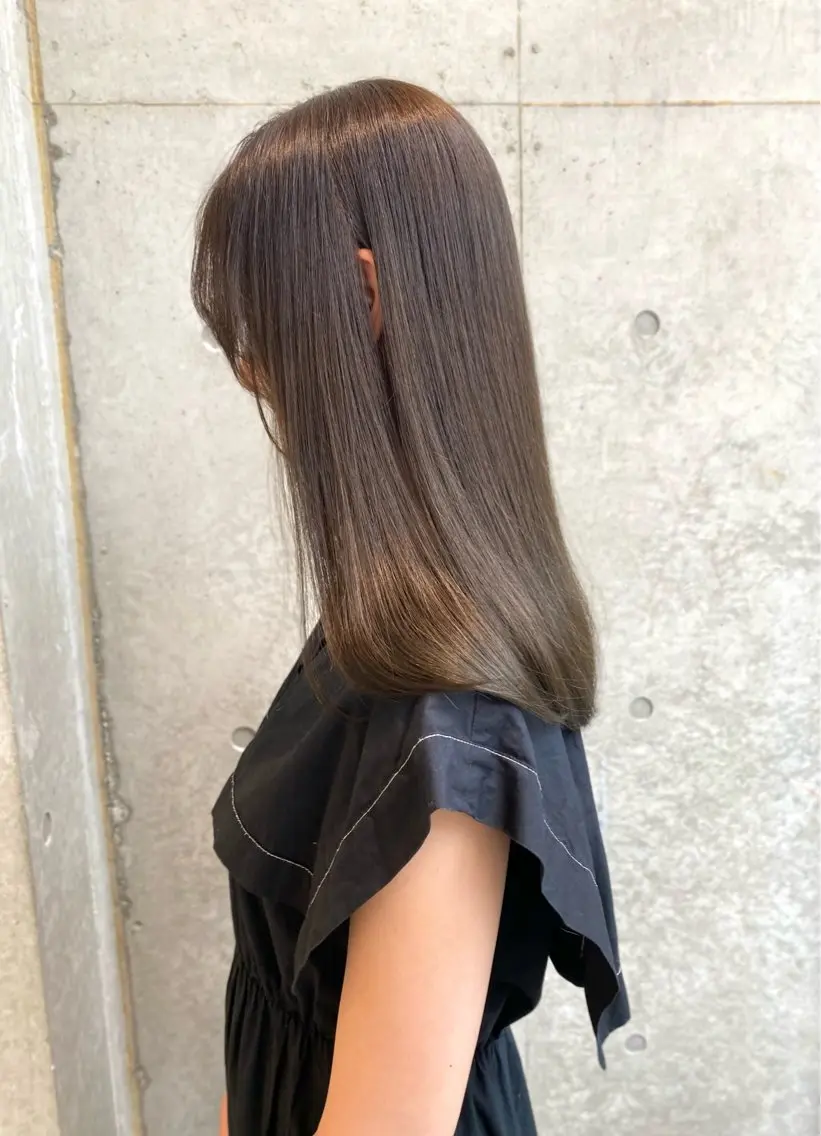 セミロング カラー カット ヘアカラー トリートメント Saki/レイヤー/ 柔色カラー/顔まわりのヘアスタイル