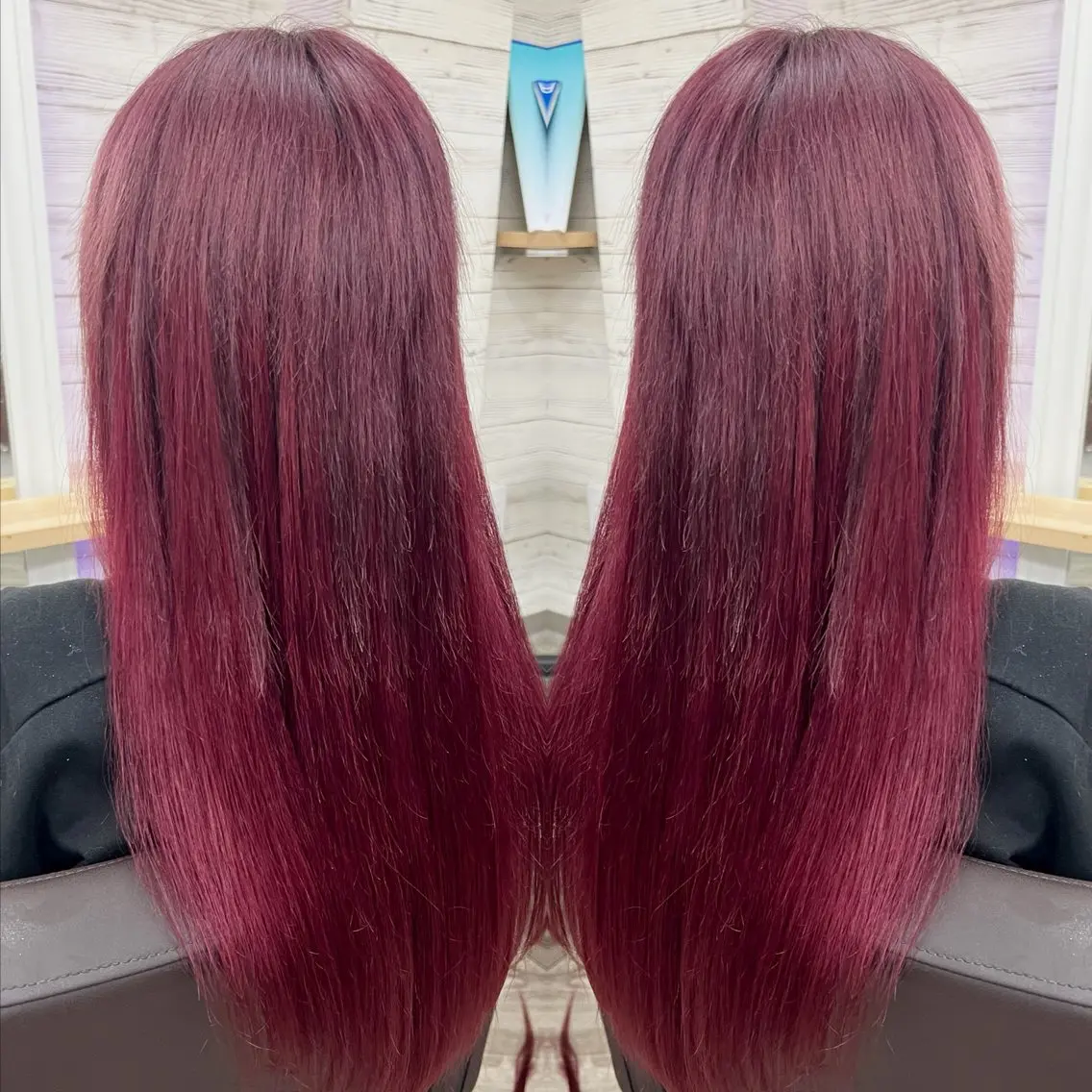ロング カラー ヘアアレンジ シールエクステ ブリーチ ピンクカラー エクステ 枝毛カット＆髪質改善 満足NO.1岡しゃんのヘアスタイル