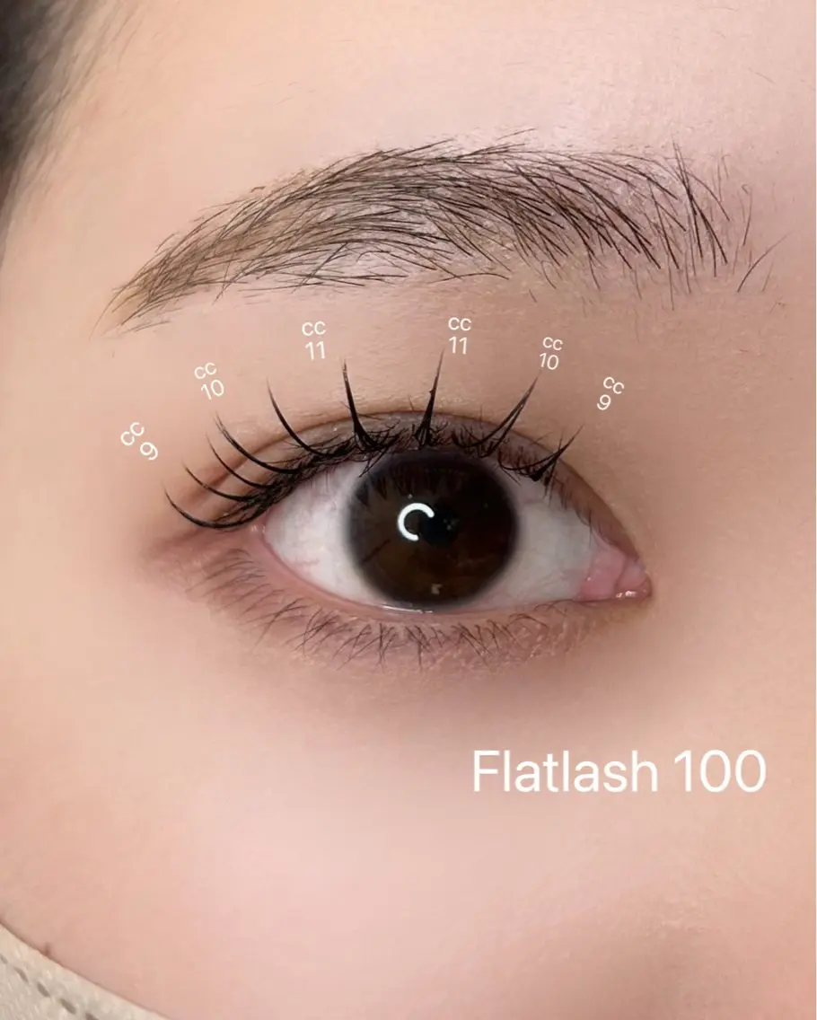 フラットラッシュ100本(オフ込み)アイシャンプー、コーティング付きの写真