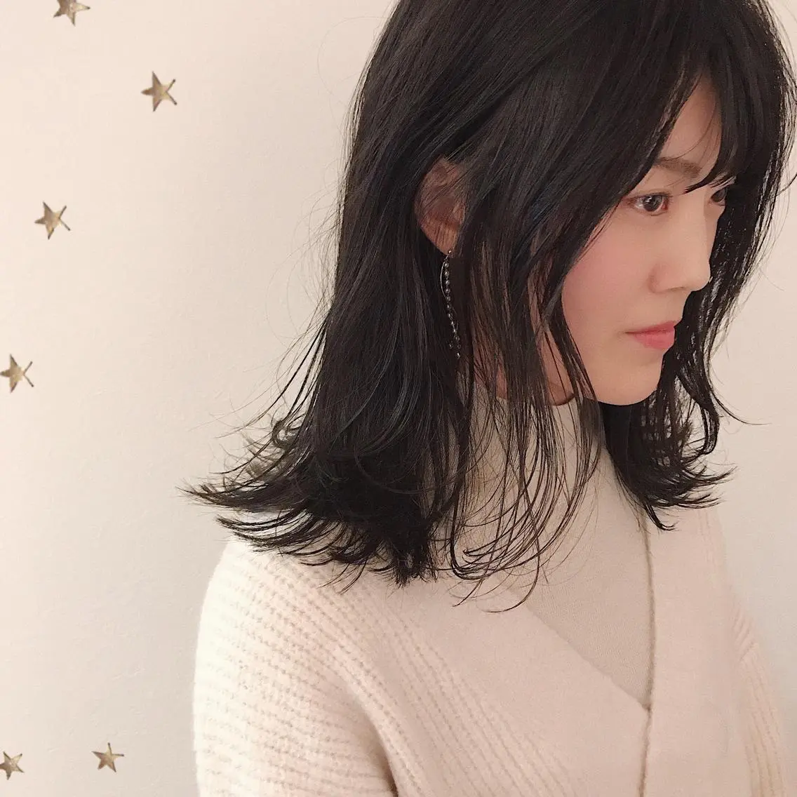 ミディアム カラー カット ヘアカラー 市川 千夏のヘアスタイル