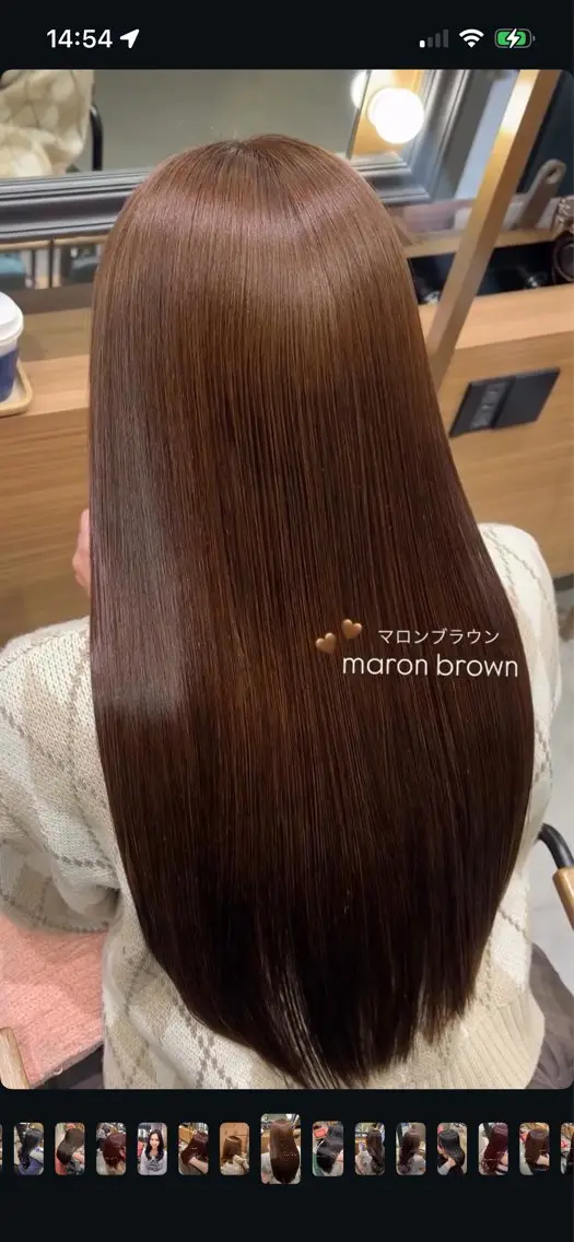 ロング カラー ブラウンカラー マロンブラウン ヘアカラー トリートメント Hotaru/梅田 /茶屋町のヘアスタイル
