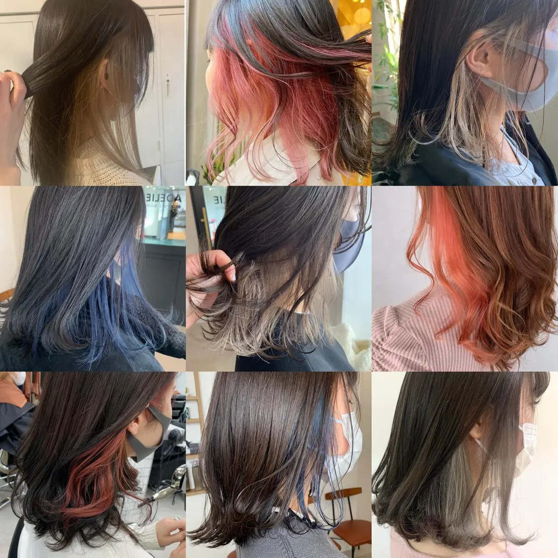 ミディアム カラー ベージュカラー ブルーカラー ハイトーンカラー ハイトーンベージュ インナーカラー 🌸MAYU🌸 ハイトーン➕レイヤーのヘアスタイル