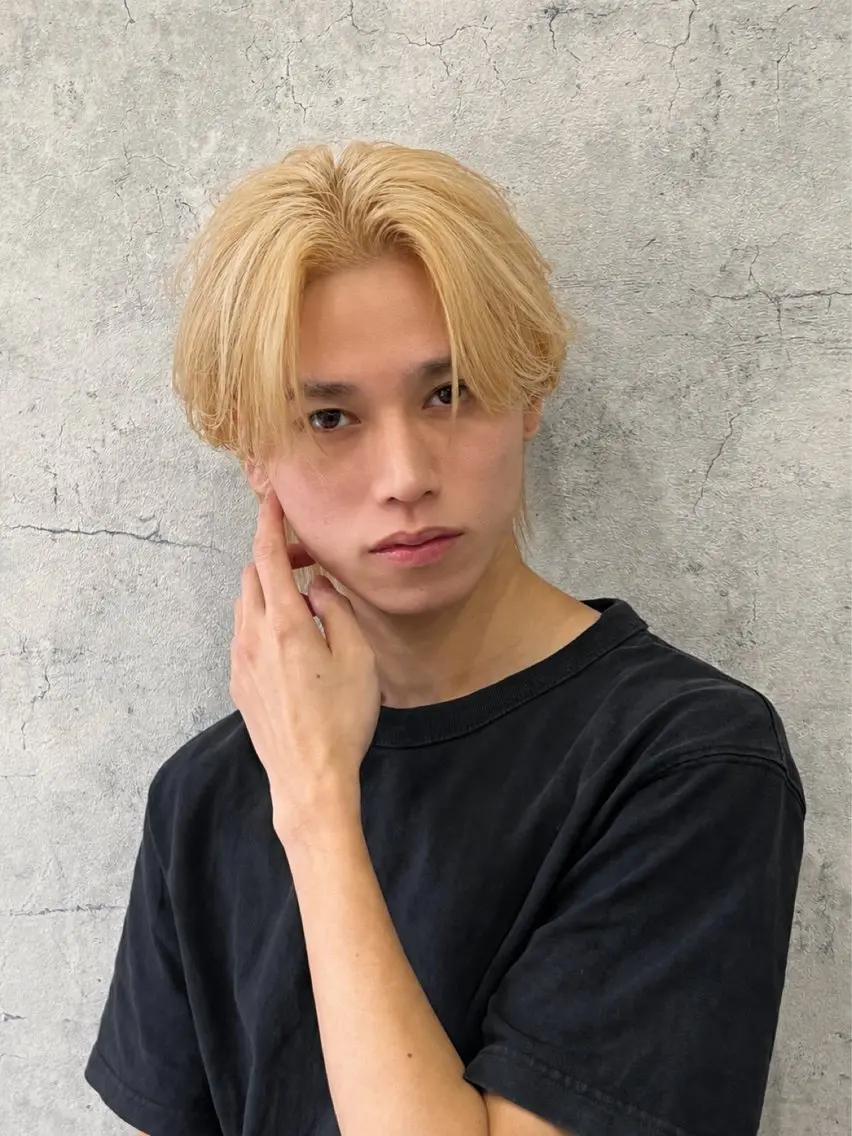ミディアム カット ヘアカラー メンズ特化パーマ &カラー🔥小倉大和のヘアスタイル