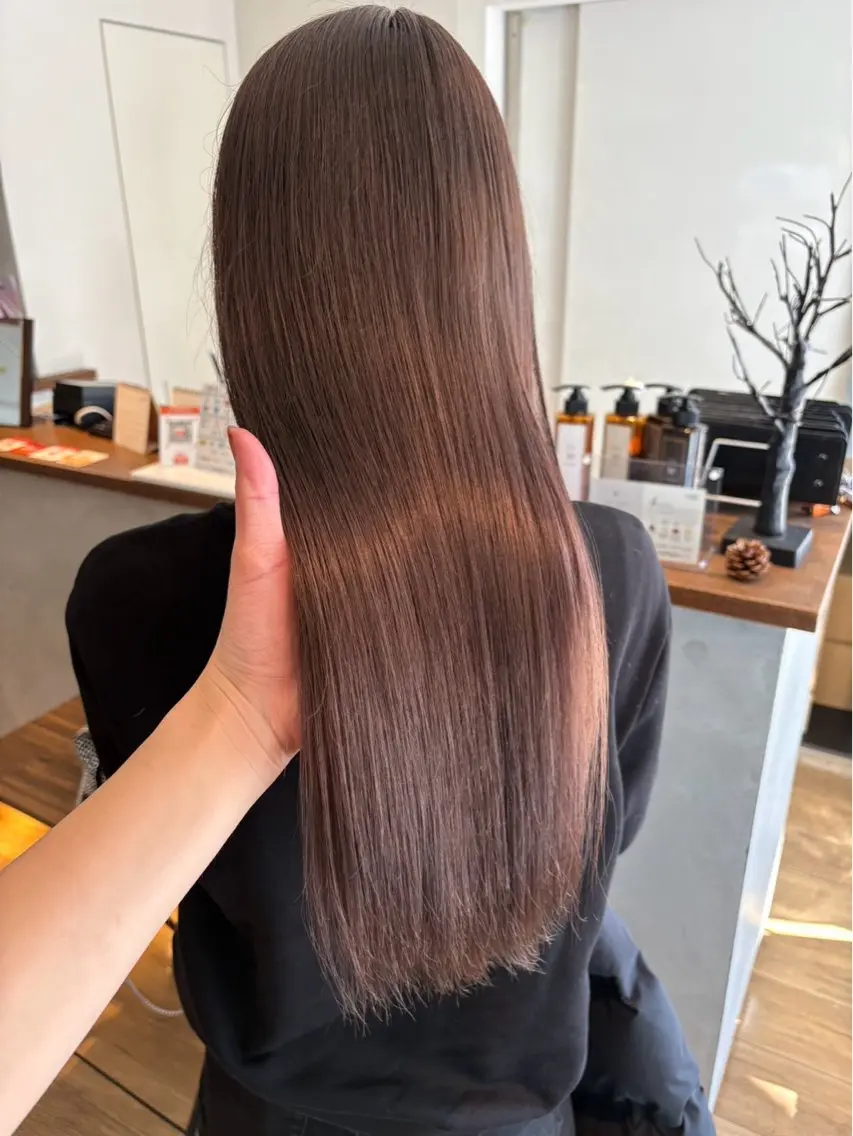 ロング カラー ブラウンカラー ピンクカラー ピンクブラウン ヘアカラー N+/八尾店 Hanaのヘアスタイル