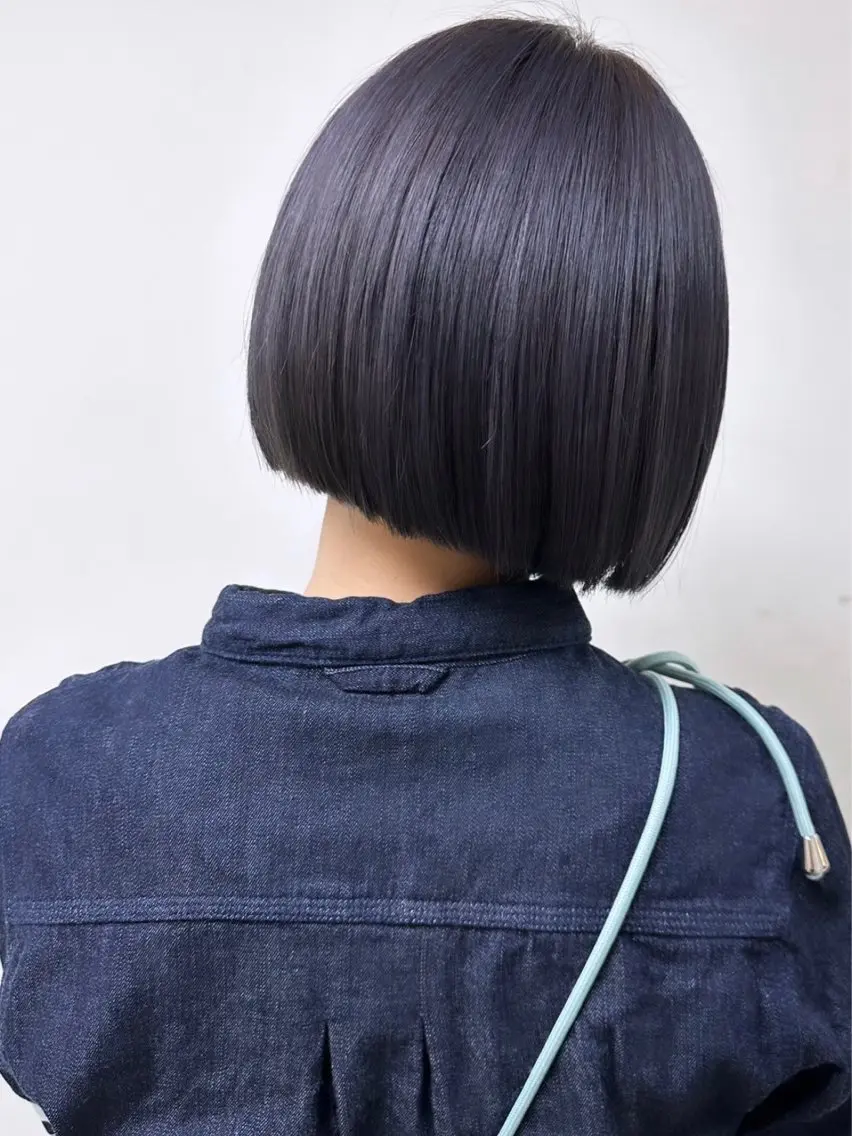 ショート カラー 切りっぱなしボブ ボブ 神戸ボブ✂️ ioe三宮/田 伸佳のヘアスタイル