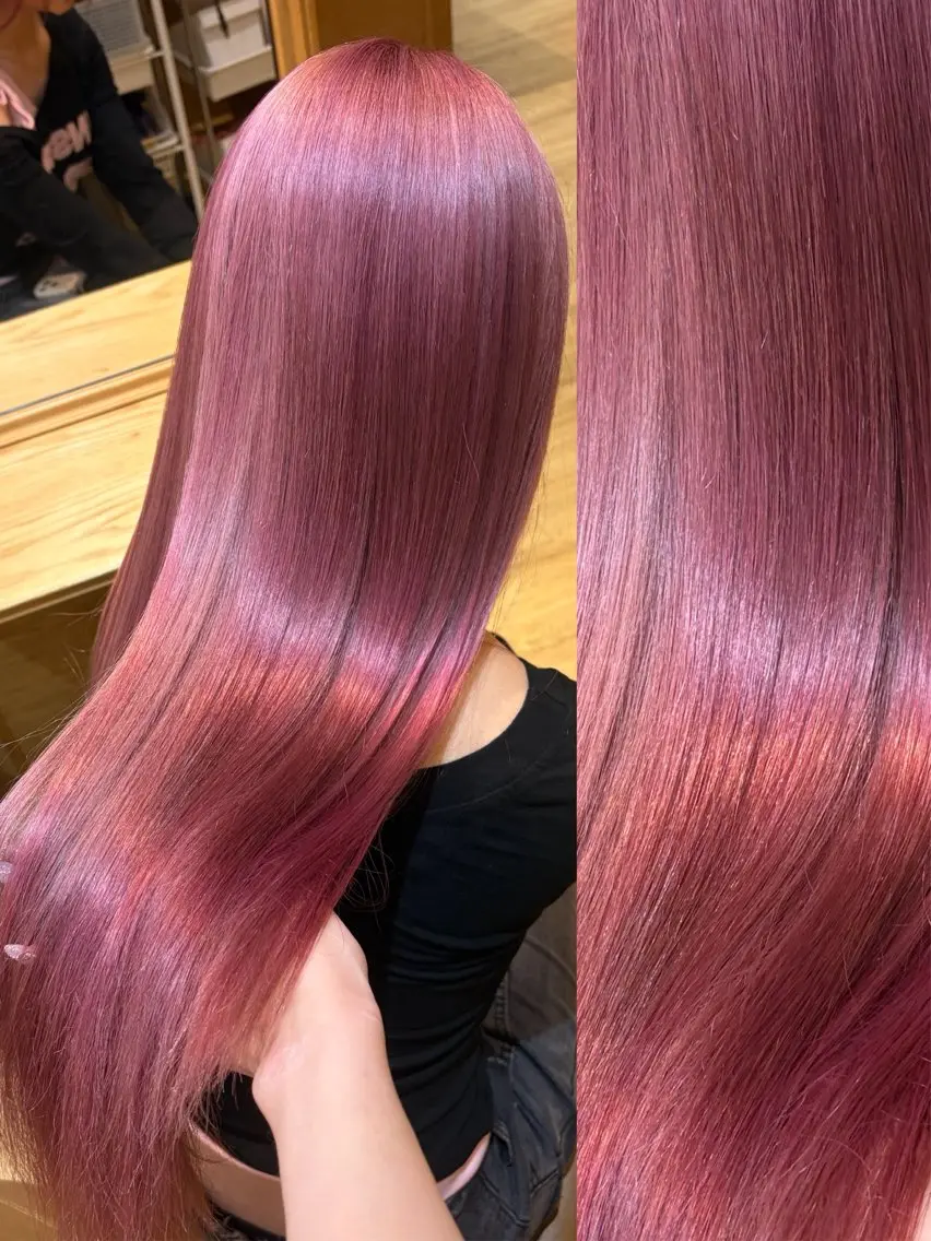 ロング カラー ブリーチ ブロンド ケアブリーチ ハイトーンカラー ラベンダーカラー ヘアカラー トリートメント 👑髪質改善Wカラー 👑アユカのヘアスタイル
