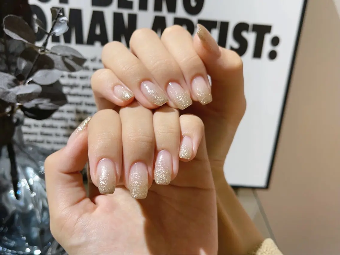 ネイル アートネイル フラッシュネイル フレンチネイル ガラスフレンチ グラデーション M2beauty Renaのネイルデザイン