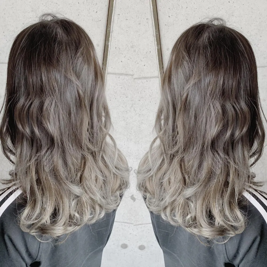 セミロング カラー 福森 みずきのヘアスタイル