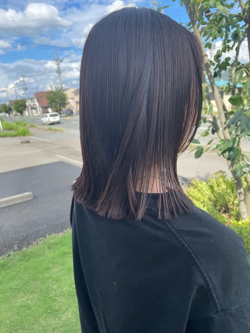 ミディアム ボブ 外ハネヘア カット ヘッドスパ 藤村 翔充のヘアスタイル