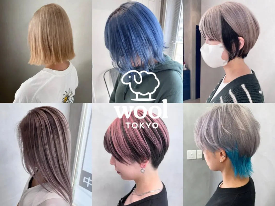 ミディアム カラー カット ヘアカラー トリートメント wool TOKYO けいご[ブリーチ]のヘアスタイル