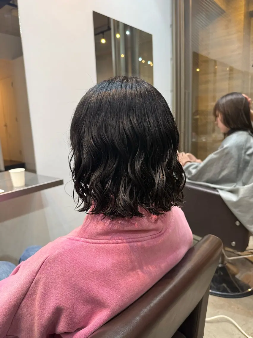 ミディアム 🌿朝5分でお洒落 パーマスタイル🌿のヘアスタイル