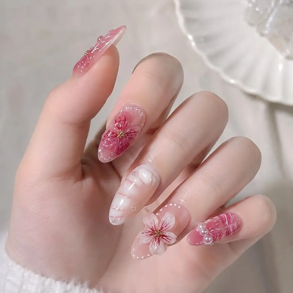 ネイル アートネイル ジェルネイル 韓国ネイル ニュアンスネイル 夏ネイル ハンドネイル Himee Nailのネイルデザイン