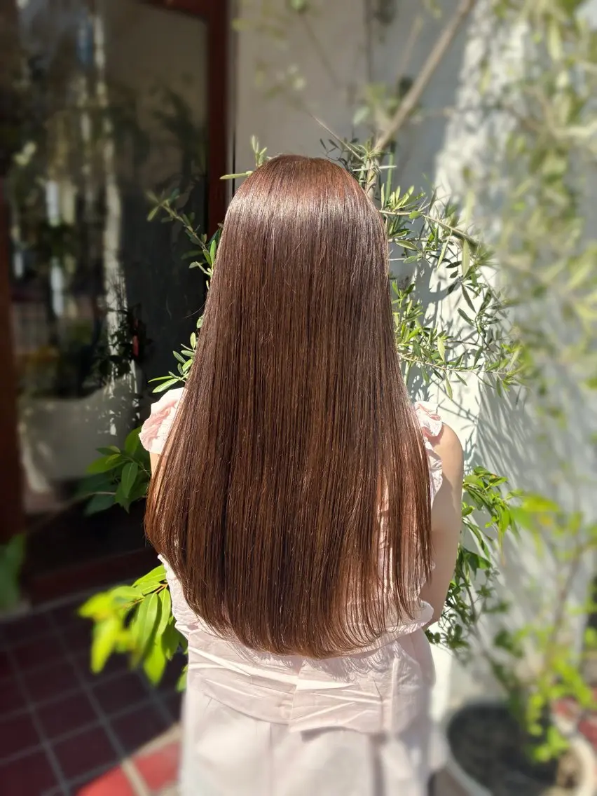 ロング カラー ベージュカラー ブリーチ ブリーチなしカラー 梅原 姫🍬🐰のヘアスタイル