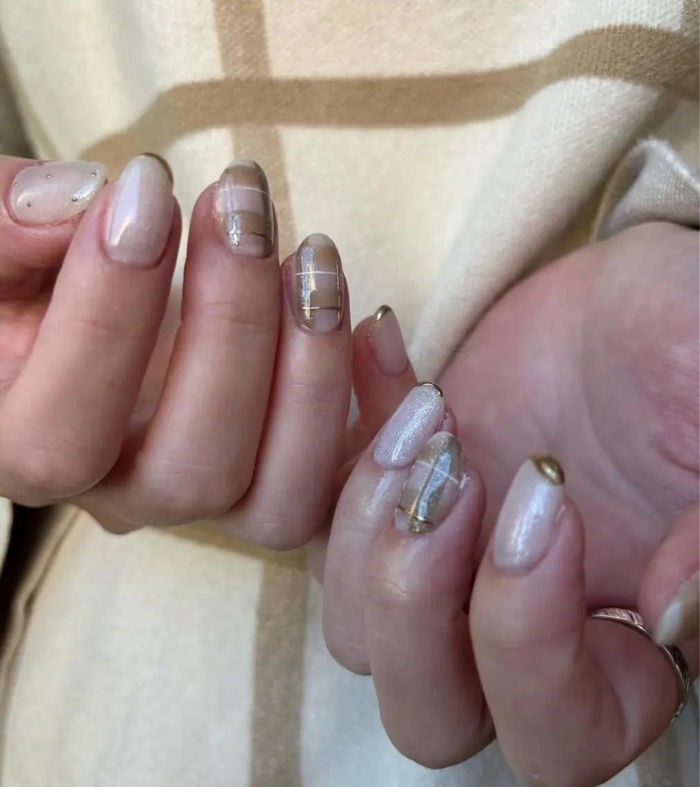 ネイル 手描き🌸ニュアンス monny nailのネイルデザイン