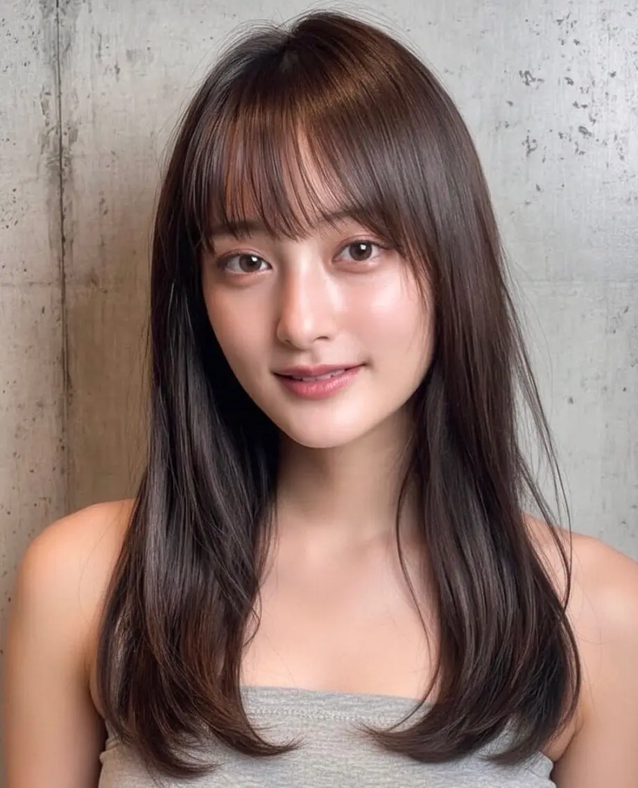 セミロング くびれヘア ヨシンモリ 韓国風ヘア レイヤーカット 似合わせカット 藤田大夢 /liberte高崎のヘアスタイル