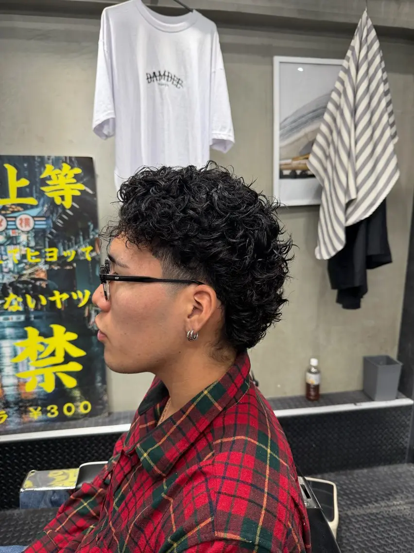 ショート パーマ カット パーマ メンズ特化理容師 ふうきのヘアスタイル