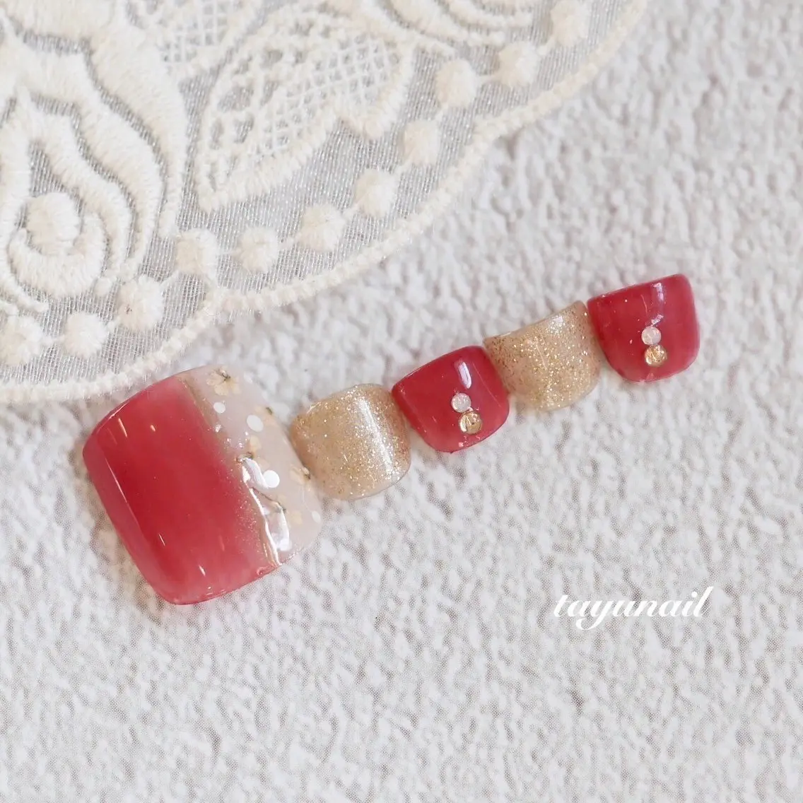 ネイル アートネイル フットネイル ジェルネイル パラジェル 夏ネイル ネイルサロン 【たゆnail】のネイルデザイン