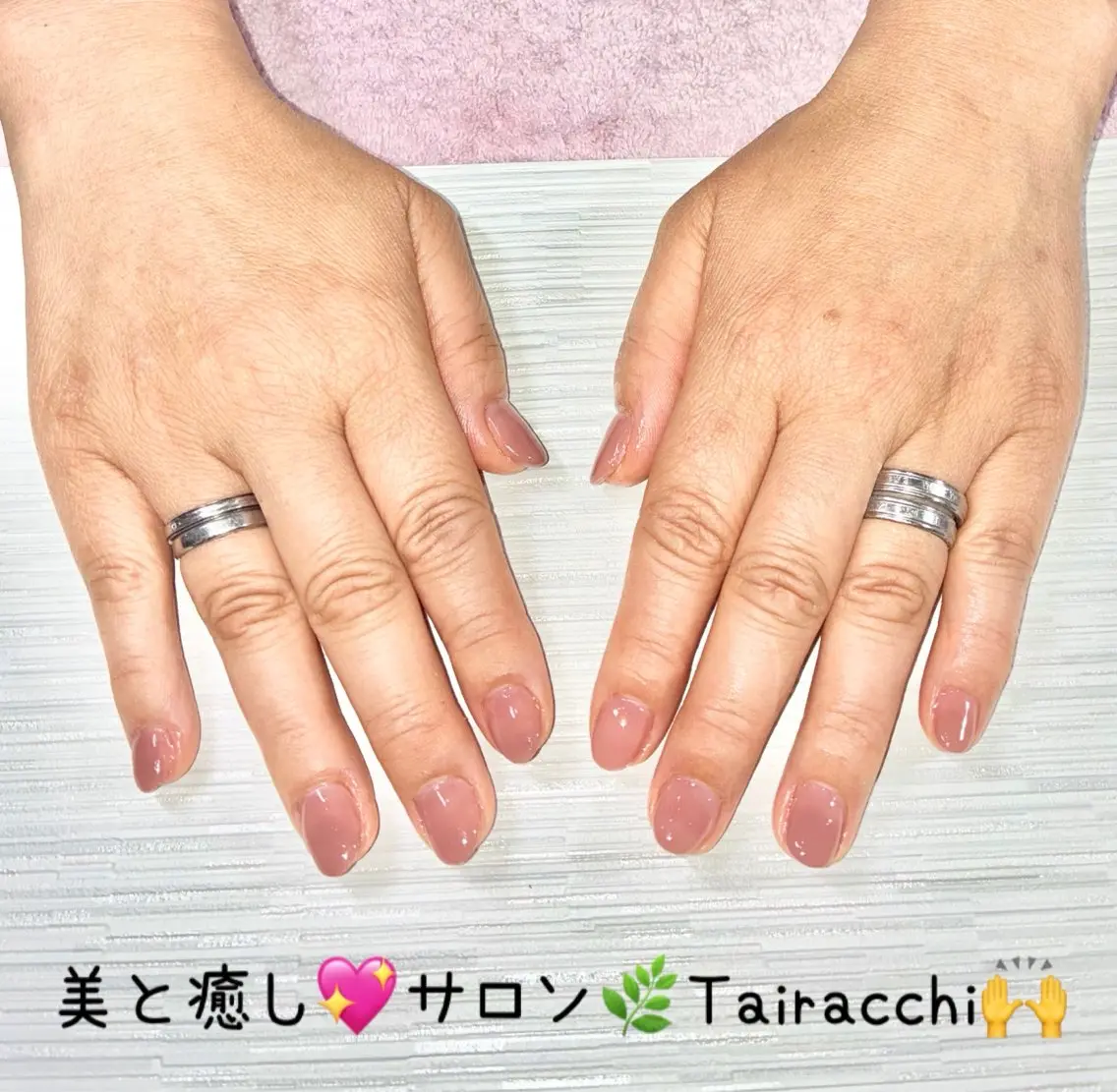 ネイル ピンク ピンクベージュ ショートネイル ハンドネイル Tairacchi タイラッチのエステ・リラクイメージ