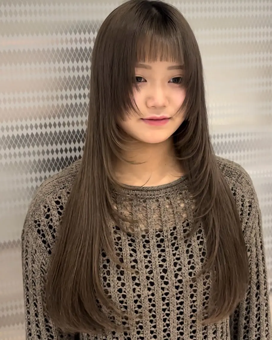 ロング カラー 透明感カラー 顔周りカット 髪質改善 レイヤーカット カット ヘアカラー トリートメント 名駅/sHiHo/透 明感カラー✨🎀/のヘアスタイル