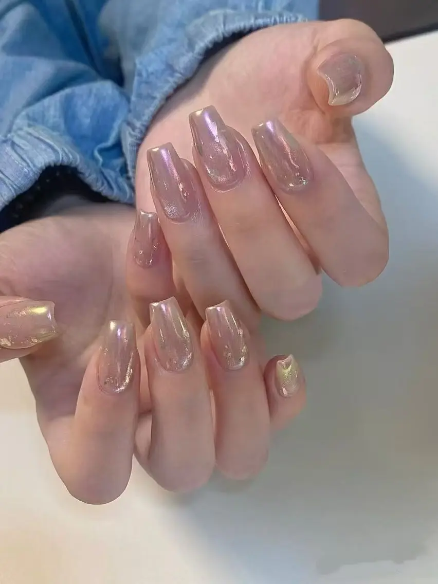 ネイル フラワーネイル フレンチネイル ジェルネイル ガラスフレンチ ハート ハンドネイル BabyYouMi nailのネイルデザイン