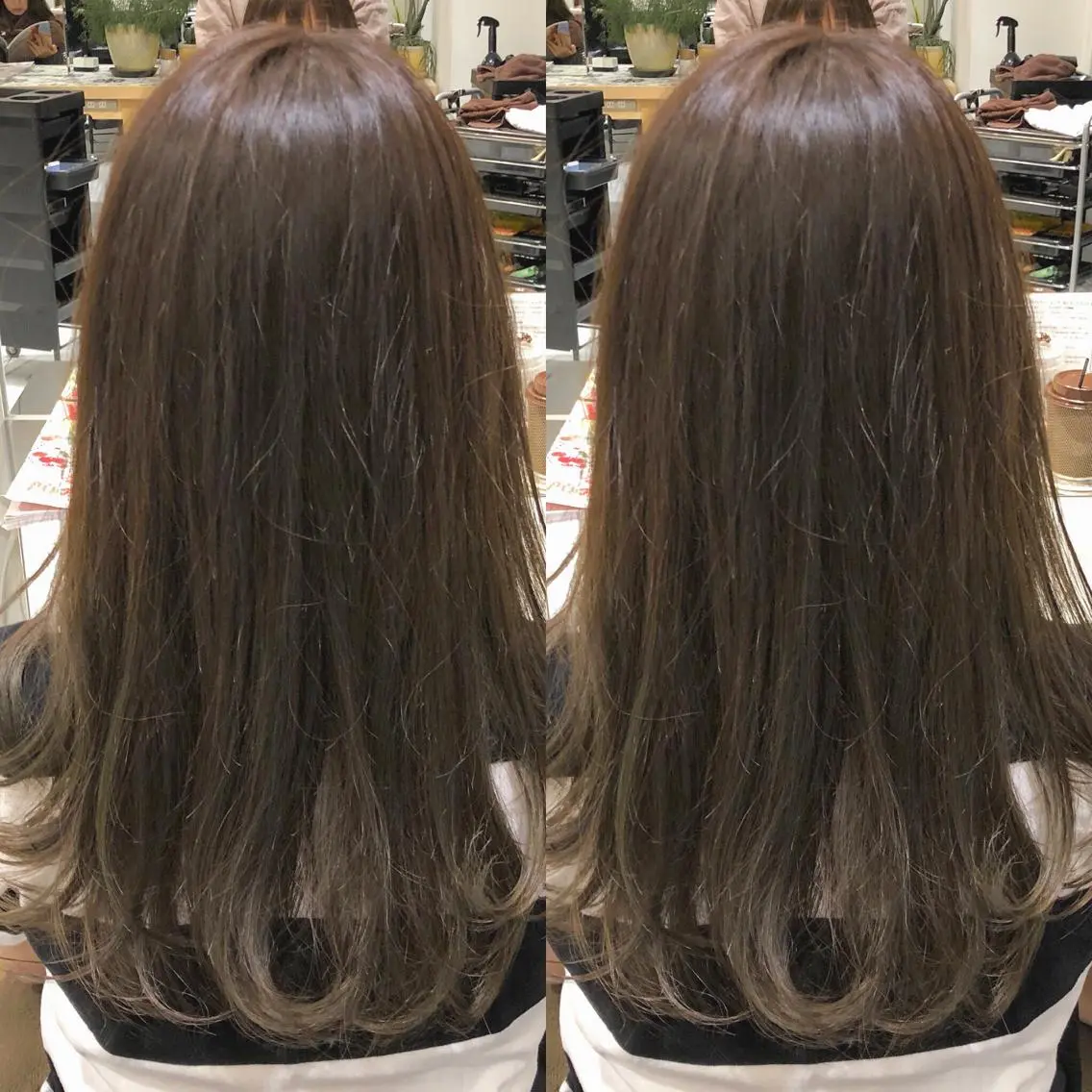 ロング カラー グラデーションカラー グレージュ イルミナカラー カット ヘアカラー トリートメント 荒木 依莉亜のヘアスタイル
