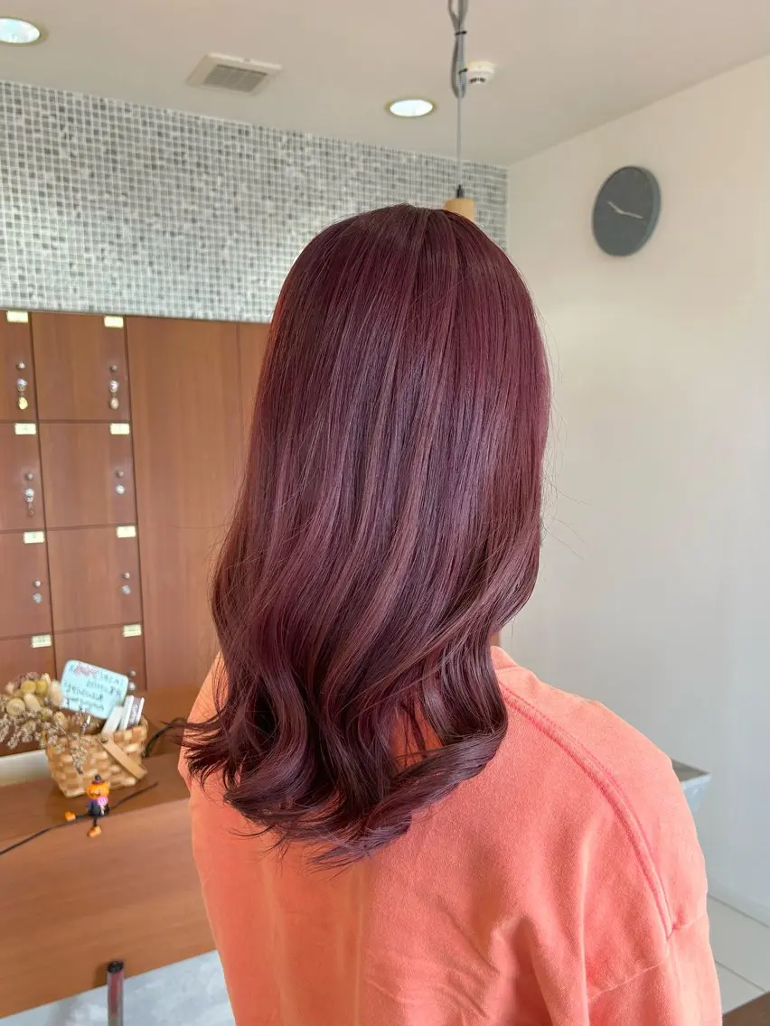 ミディアム カラー ブリーチ 透明感カラー ラベンダーカラー ピンクカラー ピンクラベンダー ヘアカラー トップスタイリスト 林すずかのヘアスタイル