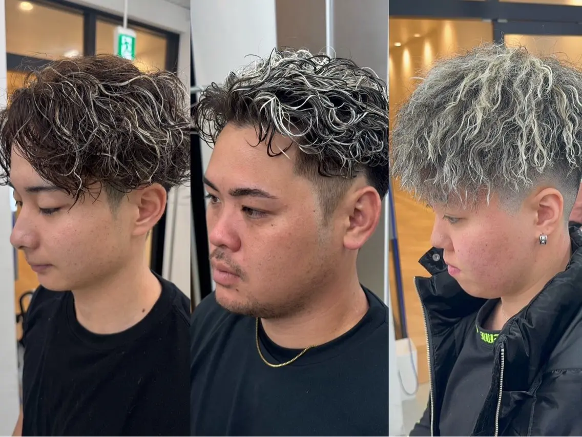 カラー パーマ メンズ マッシュ メンズパーマ メンズショート スパイキーショート 波巻きパーマ ヘアカラー 土岐/メンズ専門 パーマ特化美容師🌀のヘアスタイル