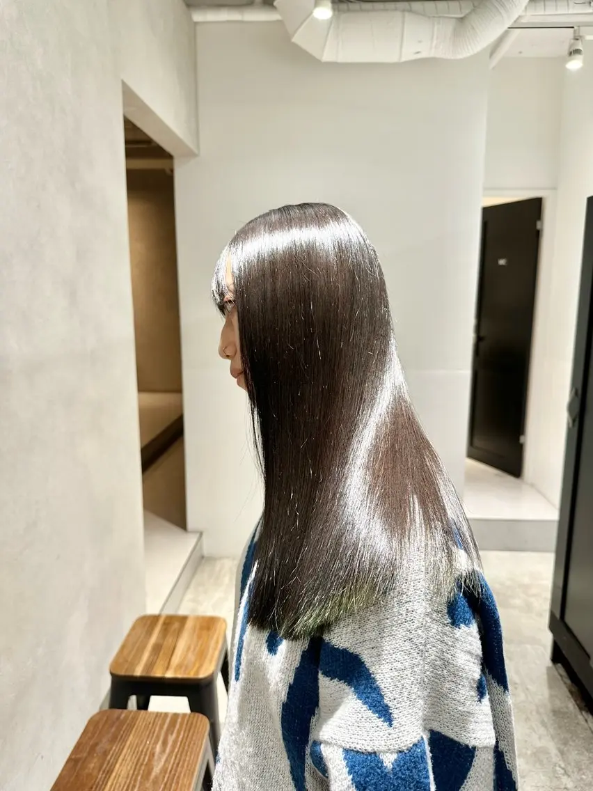 ロング カラー ヘアアレンジ 髪質改善 縮毛矯正 トリートメント 縮毛矯正 トリートメント 縮毛矯正/髪質改善/ ブリーチ毛/木元渓太のヘアスタイル