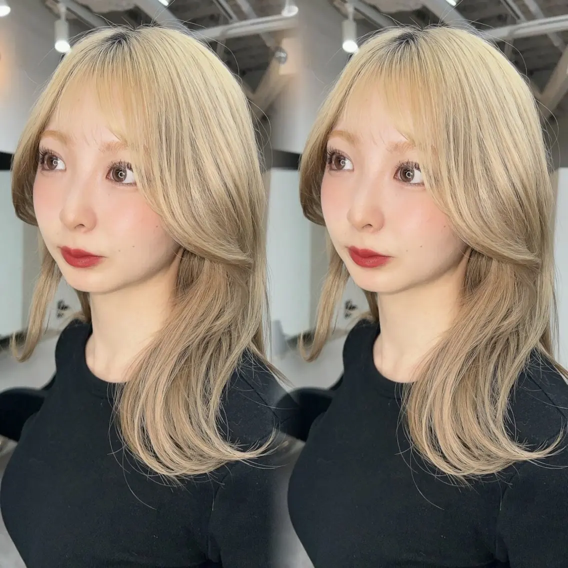 カラー 🎀韓国レイヤー/シ ョート×透明感カラーのヘアスタイル