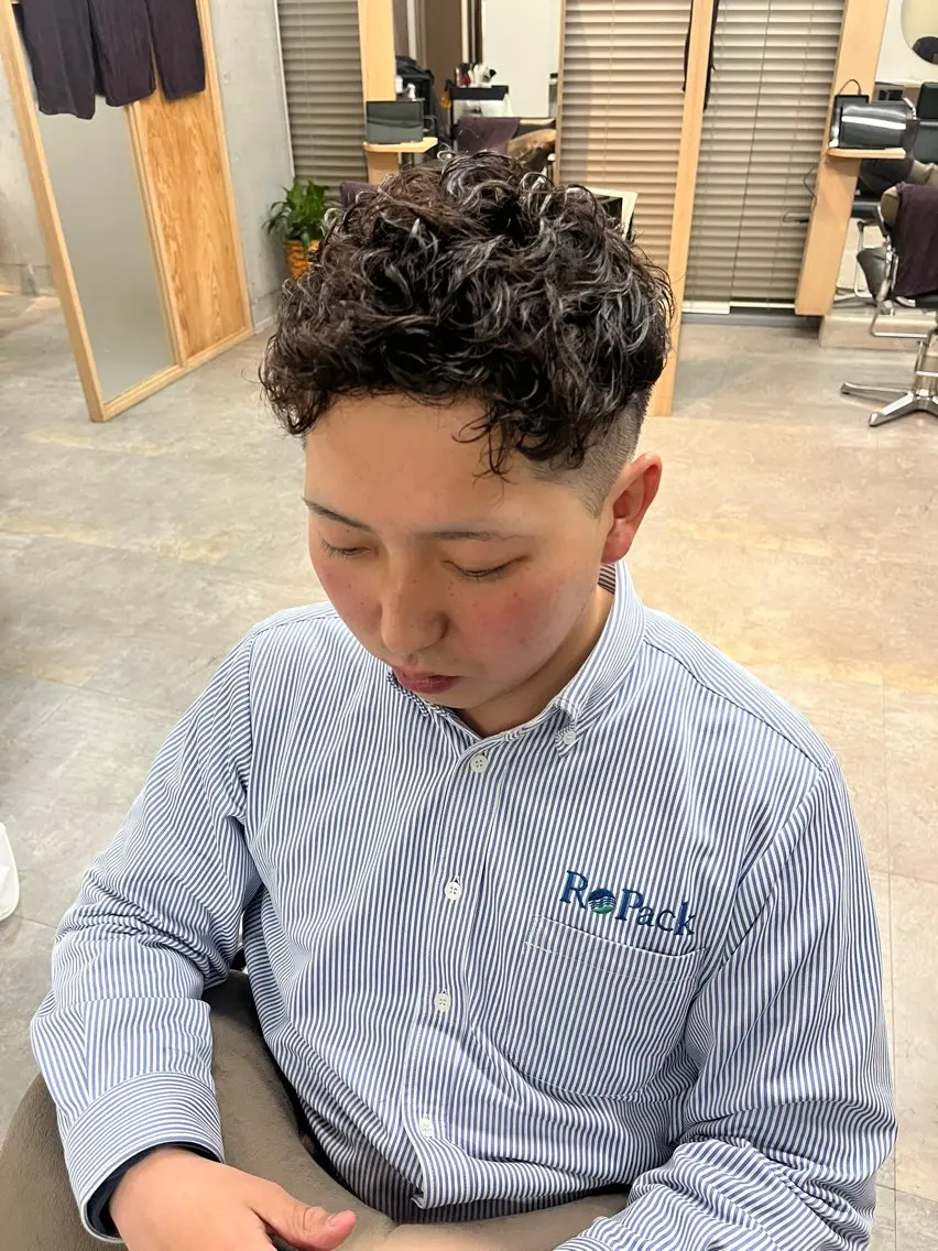 パーマ メンズ カット パーマ 長谷川 啓吾のヘアスタイル