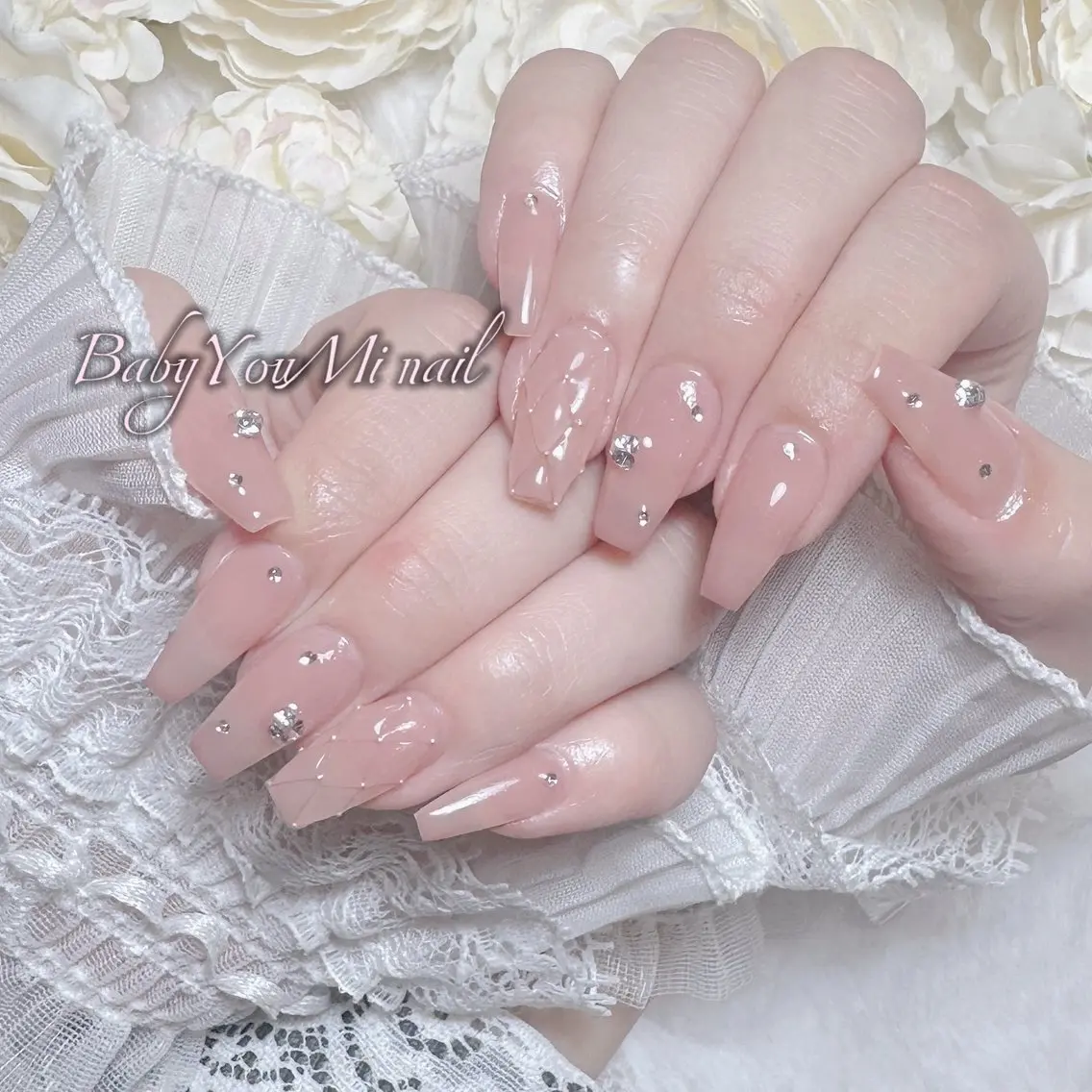 ネイル オーロラネイル チークネイル 成人式 フットネイル フレンチネイル ハンドネイル BabyYouMi nailのネイルデザイン