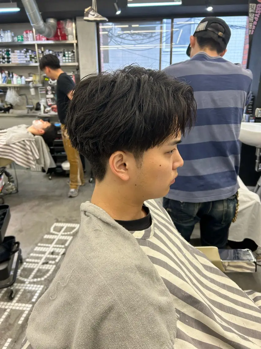 ミディアム ヘアアレンジ メンズ センターパート 刈り上げ 藤田 希羅のヘアスタイル