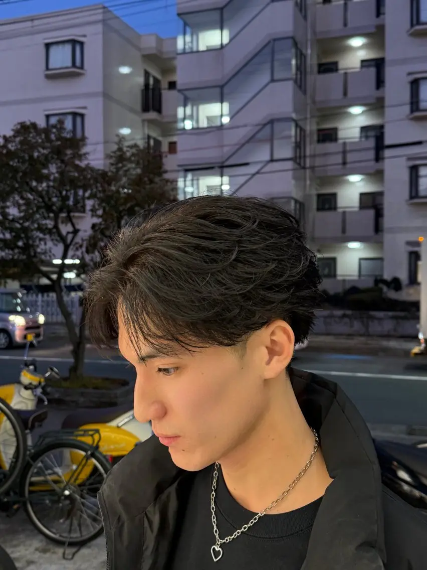 メンズ フェザーパーマ メンズパーマ カット パーマ Tidehair茨木 Riruのヘアスタイル