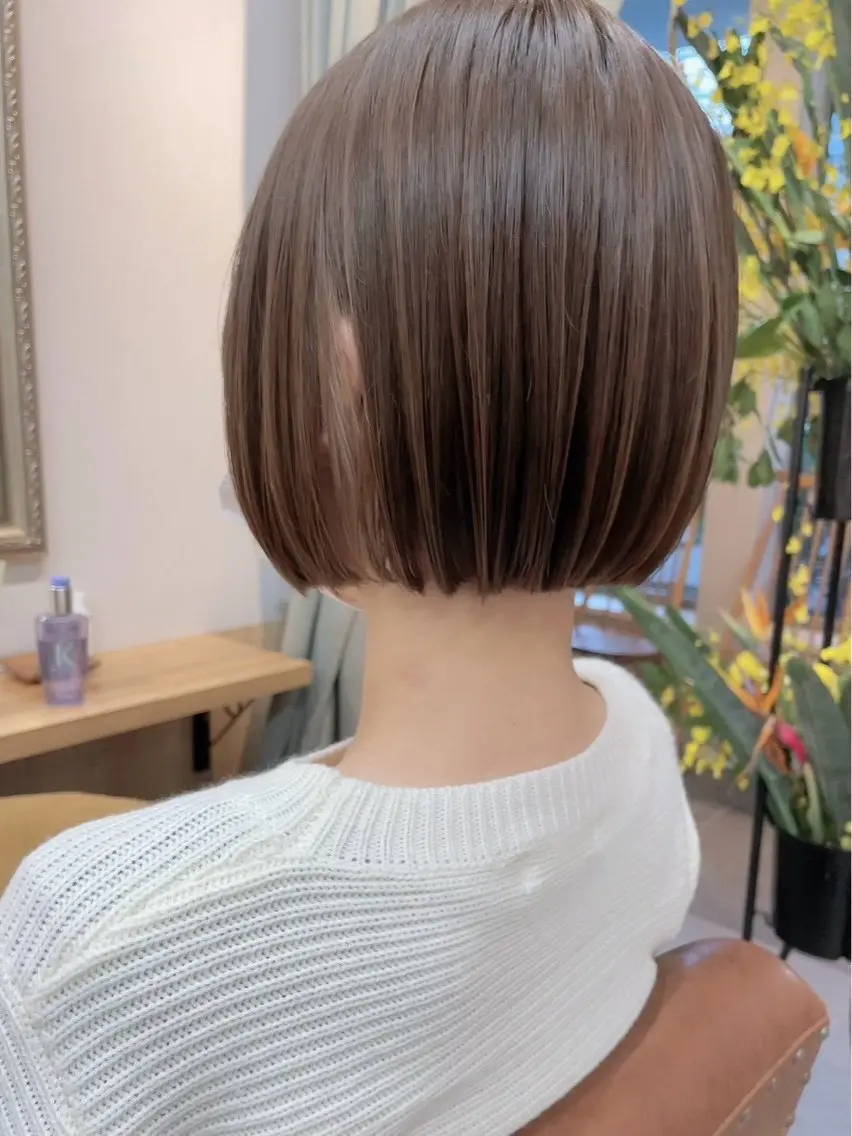 ショート ワンレンボブ ショートボブ アッシュ ボブ くびれヘア 🎴イトウユウ🎴 ボブ特化美容師のヘアスタイル