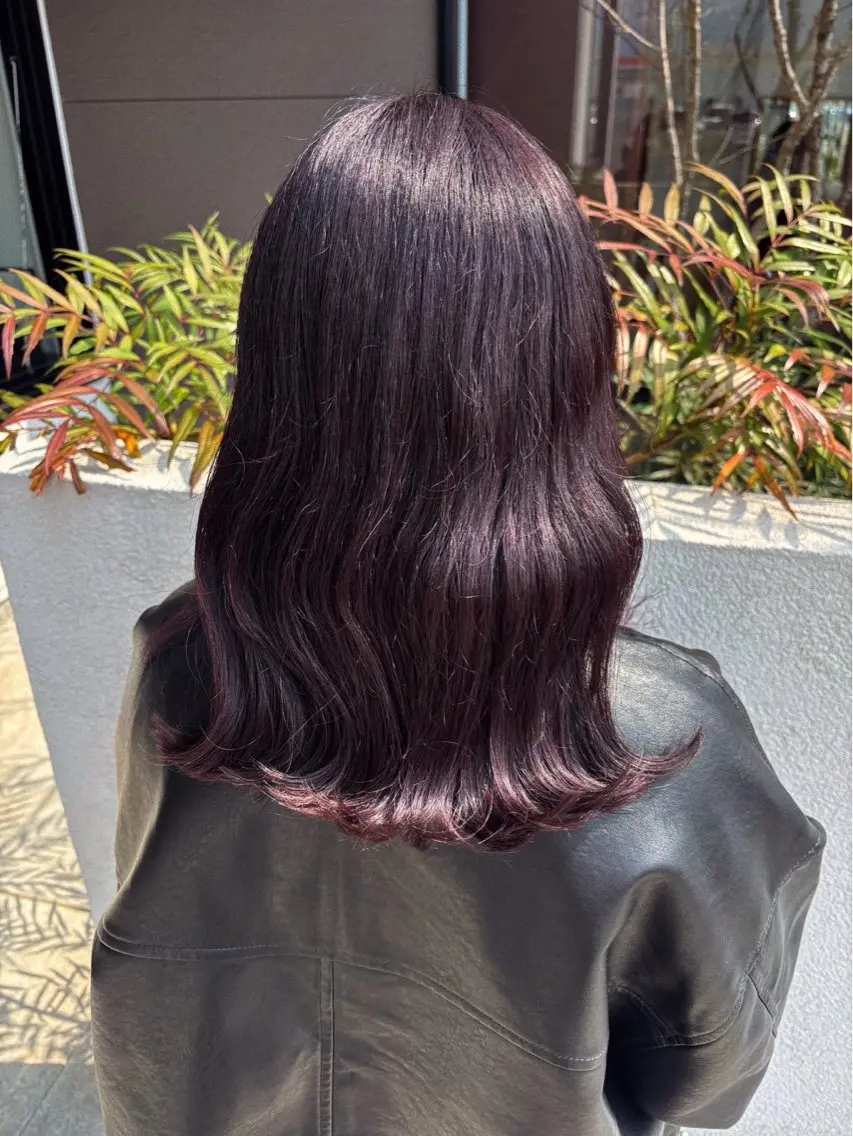 ミディアム カラー ブラウンカラー カシス 川邊 唯礼のヘアスタイル