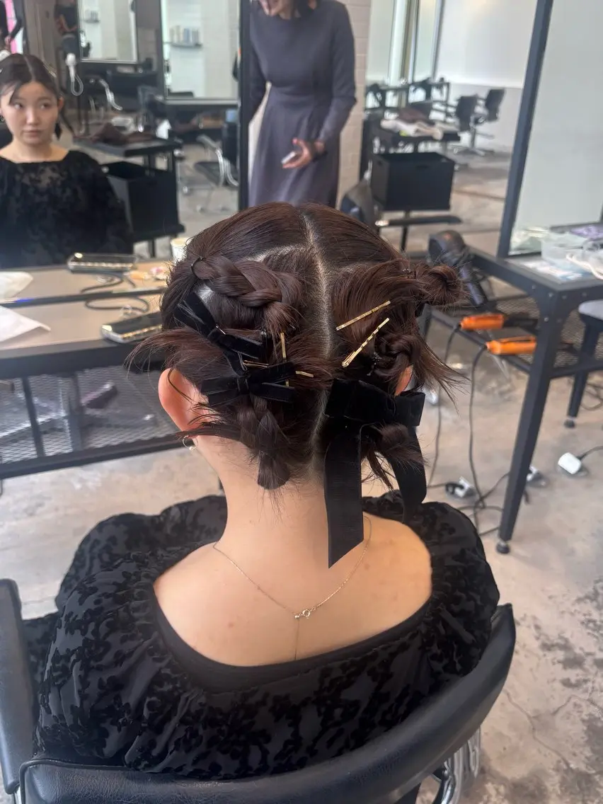 ショート カラー ボブ ヘアセット レイヤー sala 推しカラー職人🎀のヘアスタイル