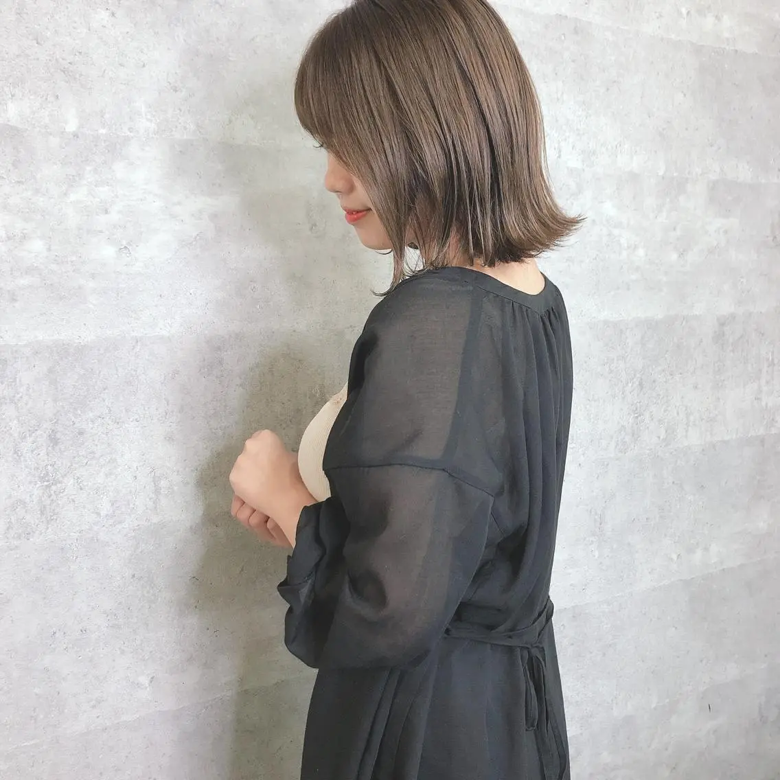 ミディアム カラー 髪質改善 中川　翔のヘアスタイル