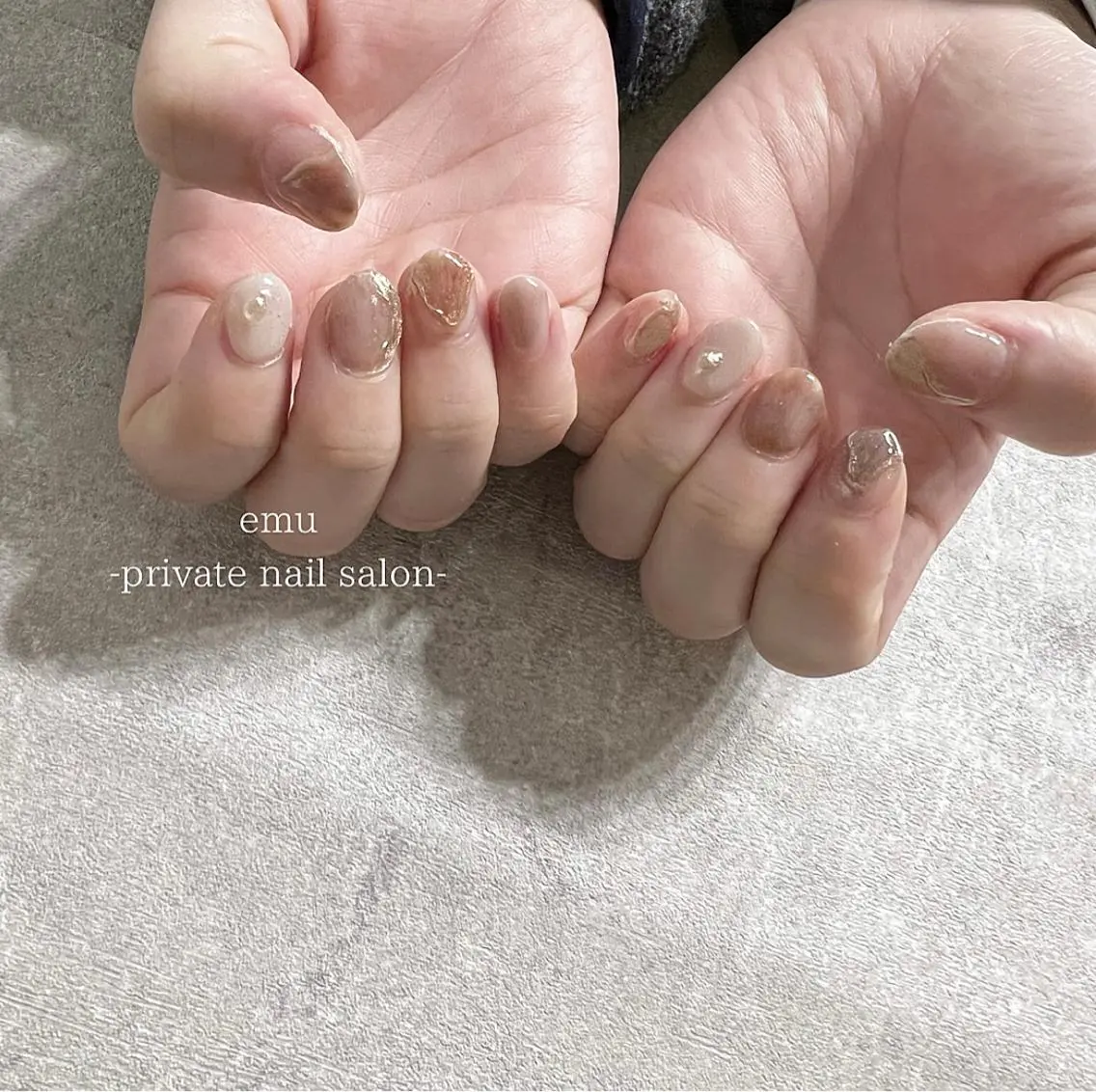 ネイル ワンカラーネイル ショートネイル emu nailのネイルデザイン