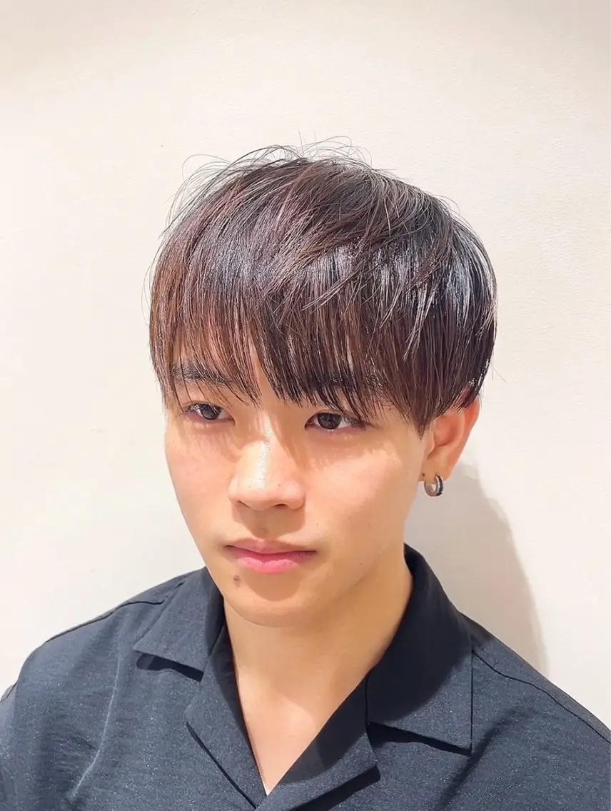 メンズ マッシュ カット 縮毛矯正 メンズ縮毛矯正 ブリーチカラー/まやのヘアスタイル