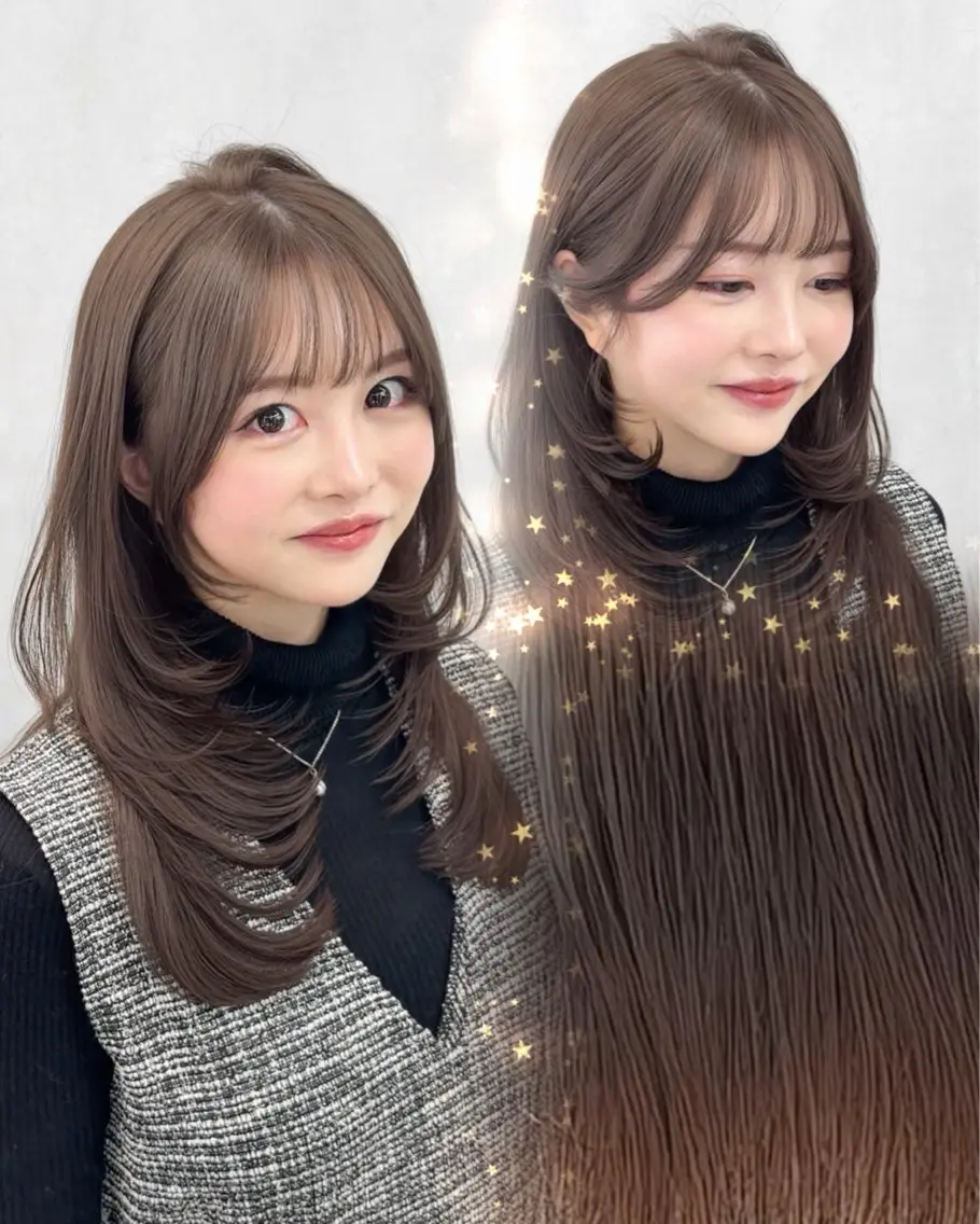 セミロング レイヤーカット カット ヘアカラー トリートメント 1日1名様 限定のヘアスタイル