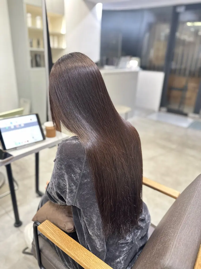 ロング パーマ 縮毛矯正 ハイトーンカラー が絶対可愛い✨泰聖✨のヘアスタイル
