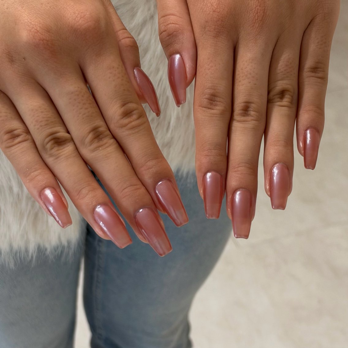 ネイル 長さ出し ピンク ネイルチップ 冬ネイル ハンドネイル __shiho. nailのネイルデザイン