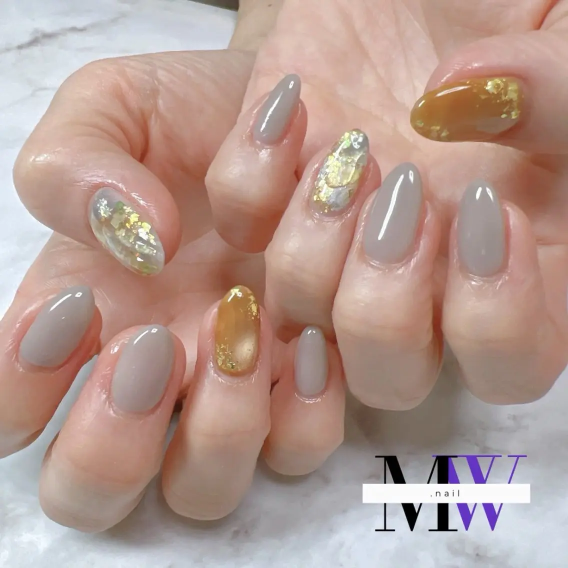 ネイル マグネットネイル ニュアンスネイル ハンドネイル MW .nailのネイルデザイン